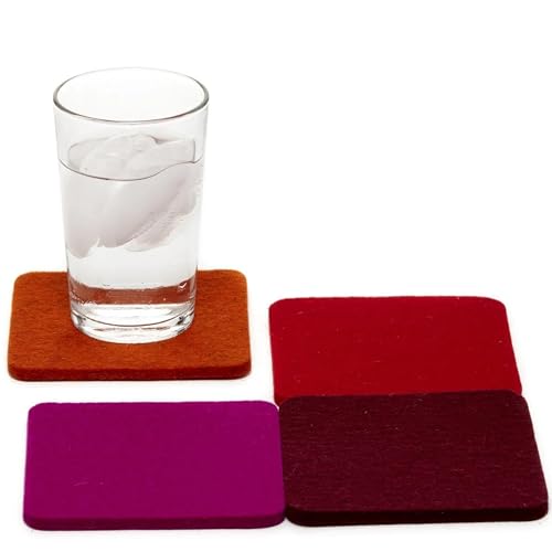 Bierfilzl Merino Wool Square Coasters Set of 4 (4 Count)
