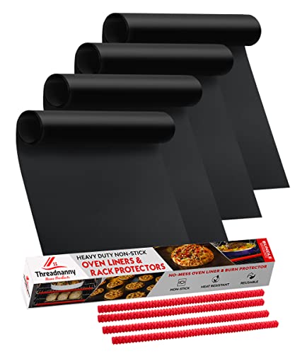 Oven Liners for Bottom of Oven Bundled with Range Rack Shield