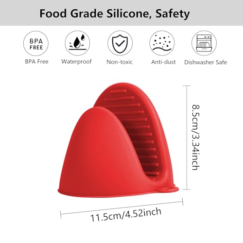 3 Pairs Silicone Oven Mitts Sets Pot Holders Heat Resistant for Kitchen (6 Count)
