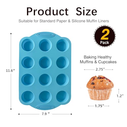 2 Pack Silicone Muffin Pan