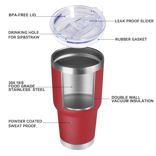 30oz Tumbler Bulk with Lid and Straw (8 Count)