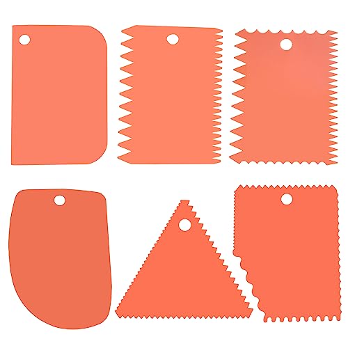 6pcs Cake Scraper Decorating Comb and Icing Smoother Reusable Bread Cream Pizza Cutter (6 Count)