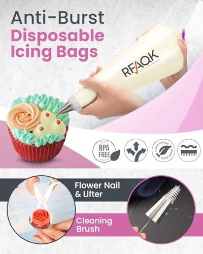 74PCs Icing Piping Bags and Tips Set for Beginners to Decorate Cake