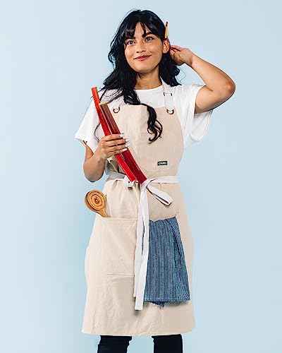 Linen Kitchen Apron for Cooking