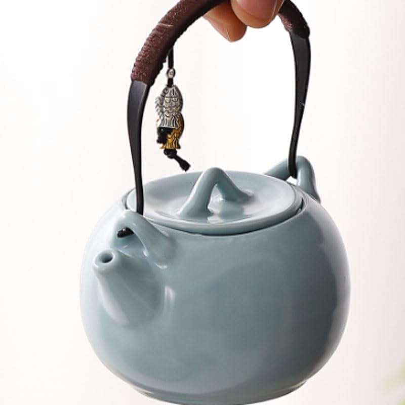 Five Famous Kiln Clay Pot Tea Set 6 Piece Teapot with Handle Gift Box Ceramic Item