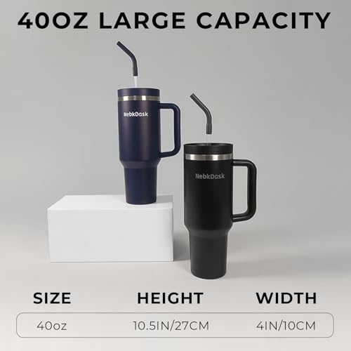 40 oz Tumbler with Handle and Straw