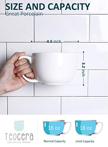 16oz Large Coffee Mugs Set of 4 (4 Count)