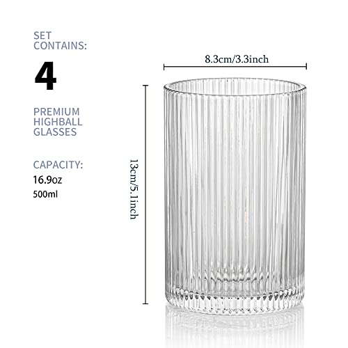 Vintage Ribbed Glassware Set (4 Count)