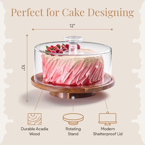 Rotating Cake Stand With Lid