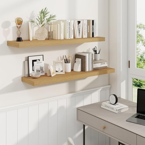 40 Inch Oak Floating Shelves (2 Count)