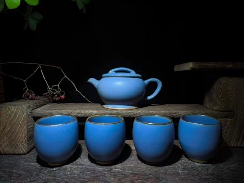 Brand Handcrafted Blue Ceramic Tea Set
