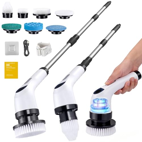Electric Spin Scrubber for Cleaning with 7 Replaceable Heads