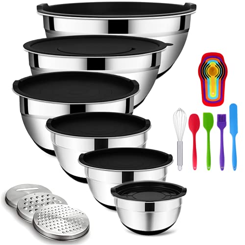 20PCS Stainless Steel Mixing Bowls with Airtight Lids Set