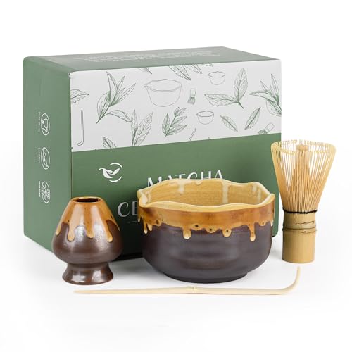 Pottery Matcha Set Japanese Handcrafted Tea Bowl