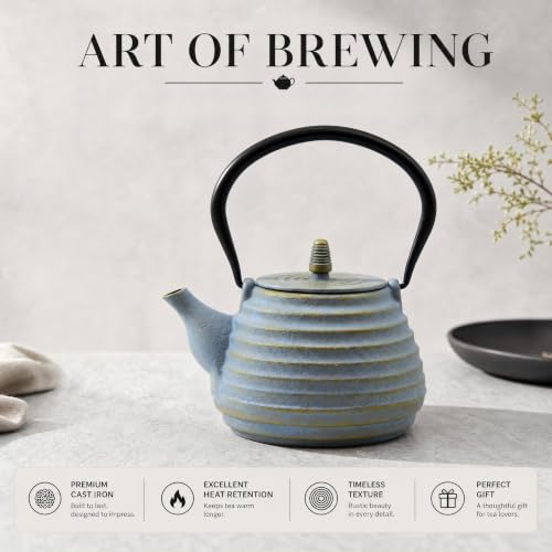 33.8oz Cast Iron Teapot for Stovetop