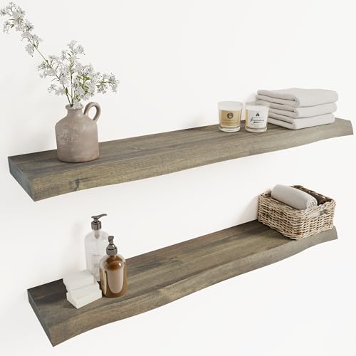 36'' Live Edge Floating Shelves for Wall (2 Count)