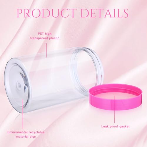4 Pcs Plastic Jars Wide Mouth with Lids (4 Count)