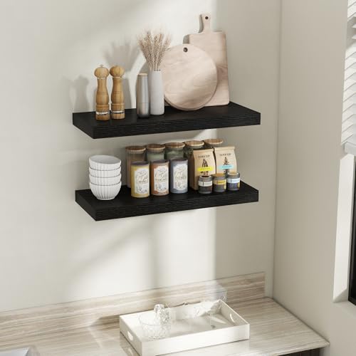 30 Inch Black Floating Shelves for Wall (2 Count)