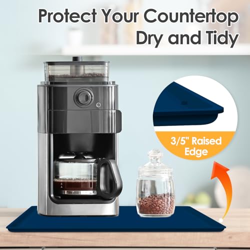 Silicone Coffee Maker Mat with Lip for Countertops