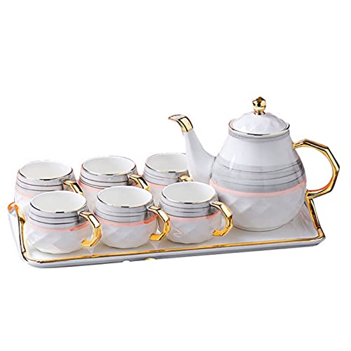 8 Piece Tea Sets for Adults with Teapot Porcelain Tea Sets Ceramic Coffee Tea Gift Sets