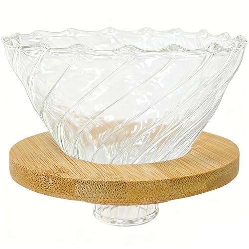 Glass Pour Over Coffee Dripper with Bamboo Stand & Handle