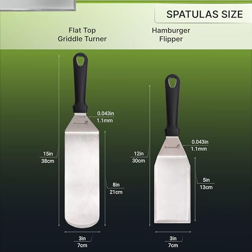 Metal Spatula Stainless Steel and Scraper (3 Count)