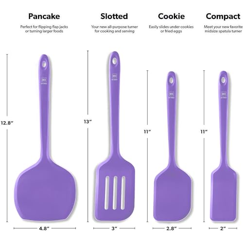 DI ORO Silicone Turner Spatula Set (4 Count)