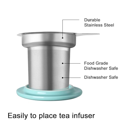 Sweejar Porcelain Tea Mug with Infuser and Lid