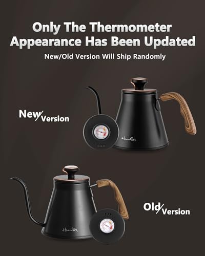 Gooseneck Kettle with Thermometer for Pour Over Coffee and Tea