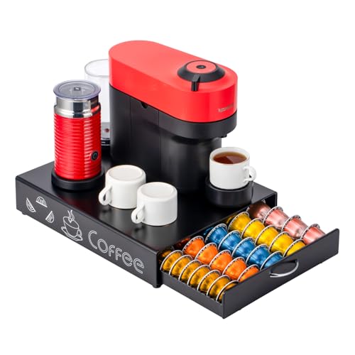 for Nespresso Pod Holder Coffee Pod Drawer for Vertuo Pod Organizer Graffiti Style Large Capacity Fits All Size Vertuo Pods