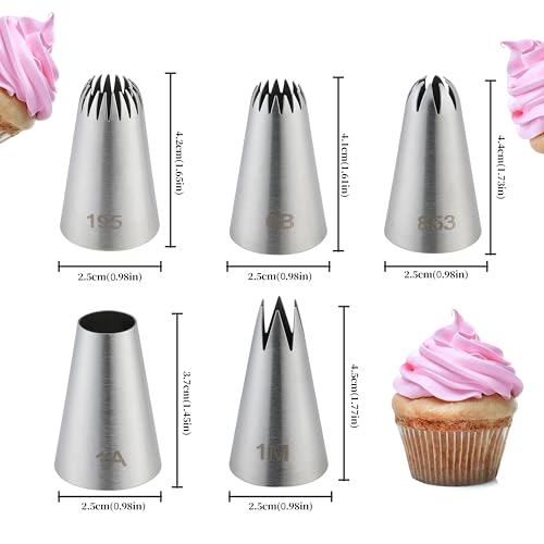 5PCS Large Piping Tips Set (5 Count)