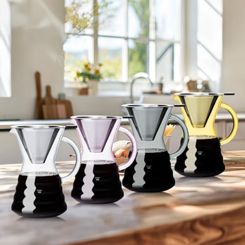 Pour Over Coffee Maker with Permanent Stainless Filter 27 fl oz (27 Fl Oz)