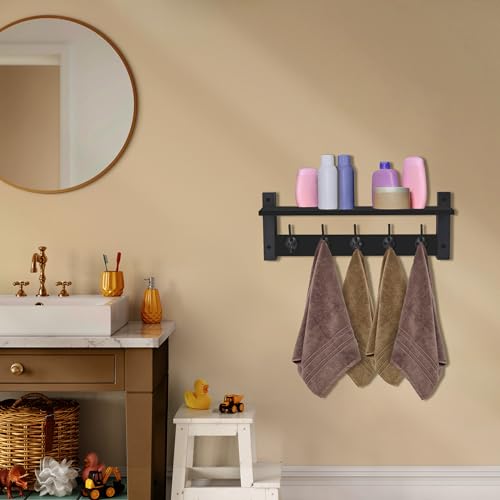 Coat Rack Wall Mount with Shelf
