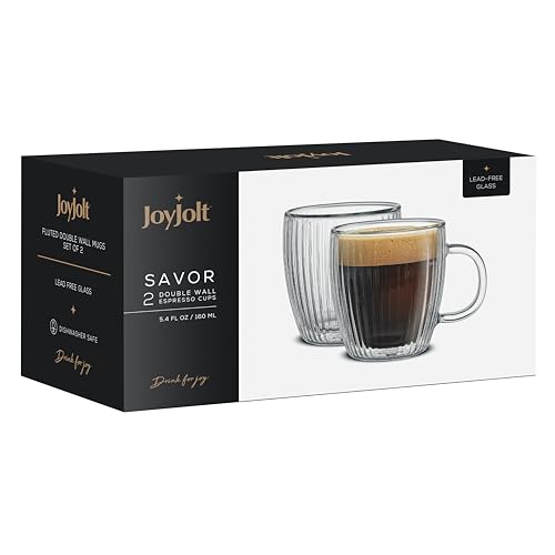 Fluted Glass Espresso Cups (2 Count)