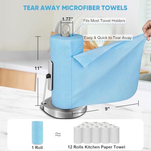 Microfiber Cleaning Cloth Roll 165 Sheets 3 Roll (165 Count)