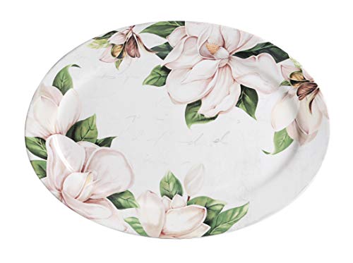 Magnolia Floral Ceramic 16 inch Oval Platter
