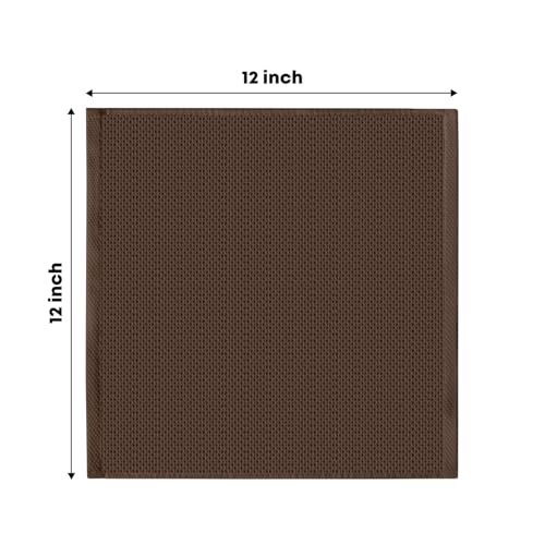 100% Cotton Beige Dark Coffee Brown Waffle Weave Kitchen Dish Cloths (6 Count)