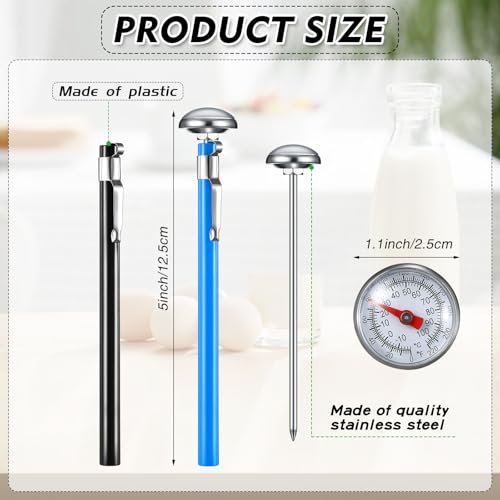 6 Pcs Stainless Steel Kitchen Dial Thermometer 5" (6 Count)