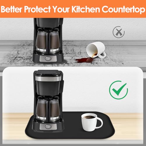 Silicone Coffee Maker Mat with Lip for Countertops