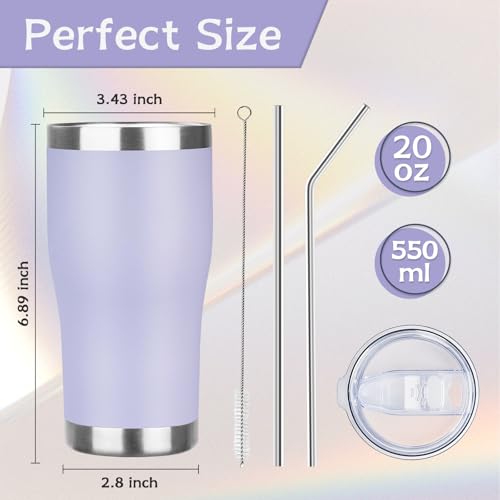 20oz Insulated Tumbler with Lid Straw Travel Coffee Mug Cup