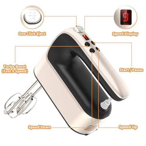 9 Speed Digital Hand Mixer Electric