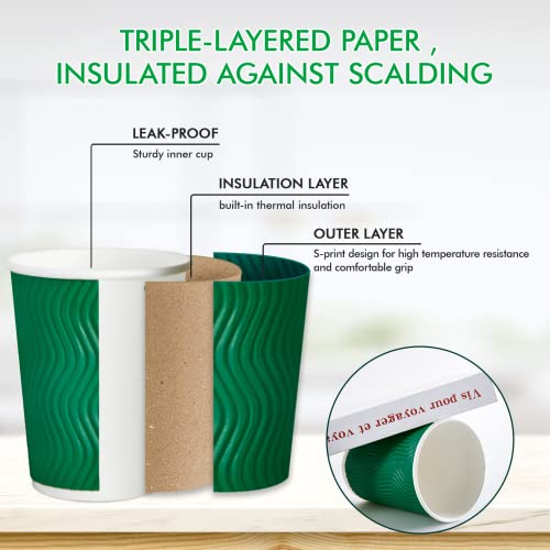 100 Count 12 oz Coffee Cups with Lids