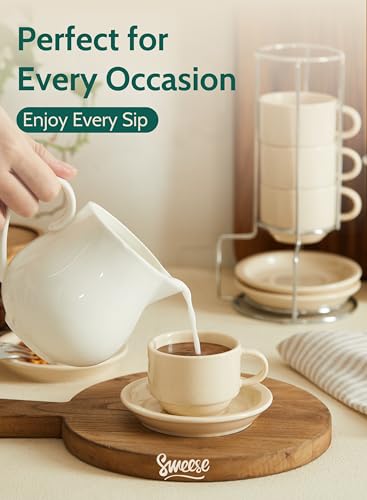 Porcelain Espresso Cups Set (2.5 Count)