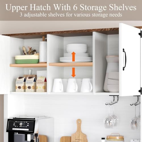 Farmhouse Coffee Bar Cabinet with Wine Rack