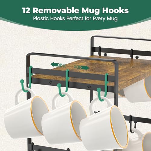 Coffee Station Bar Organizer Mug Holder Stand Countertop