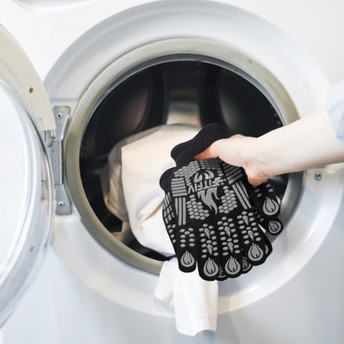 BBQ Gloves 1472°F Heat Resistant with Silicone Grip Oven Mitts (2 Count)