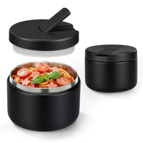 12oz Insulated Vacuum Food Jar with Buckle Lid Wide Mouth Soup Thermo for Hot Food Kids Leakproof Stainless Steel Lunch Container