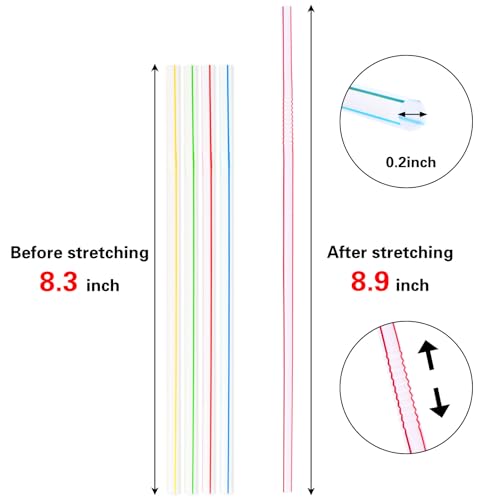 8.3" Flexible Bendy Disposable Drinking Straws (300 Count)
