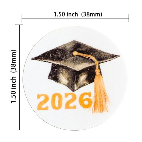 48Pcs Edible 2026 Graduation Cap Cupcake Toppers Wafer Paper Class of 2026 Grad Cap Cupcake Picks for 2026 Graduation Theme Party Cake Decorations Supplies Gold (48 Count)
