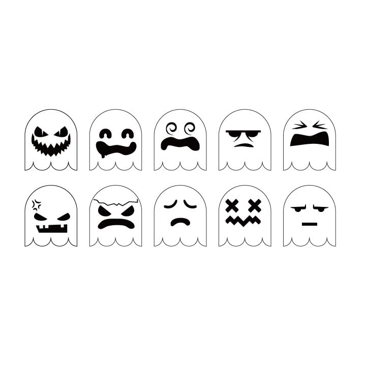 Halloween Ghost Face Cutter and Stencils Bundle (9 Count)